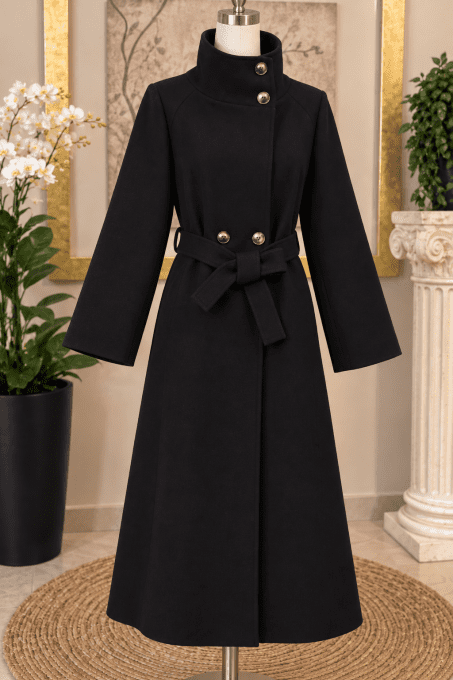 Manteau Femme Élégant Ceinturé