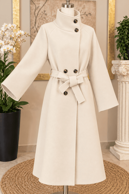 Manteau Femme Élégant Ceinturé