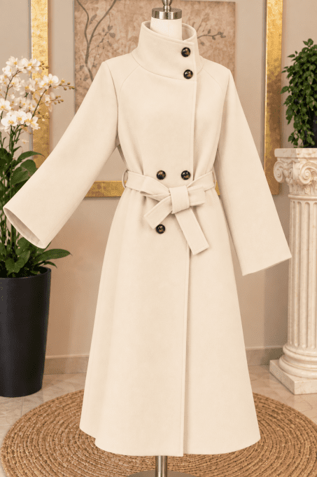 Manteau Femme Élégant Ceinturé