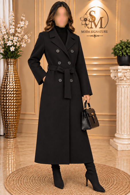 Manteau Femme Élégant Effet Daim Lisse