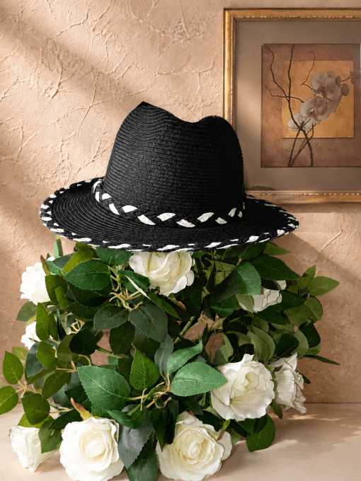 Chapeau country noir à bord large