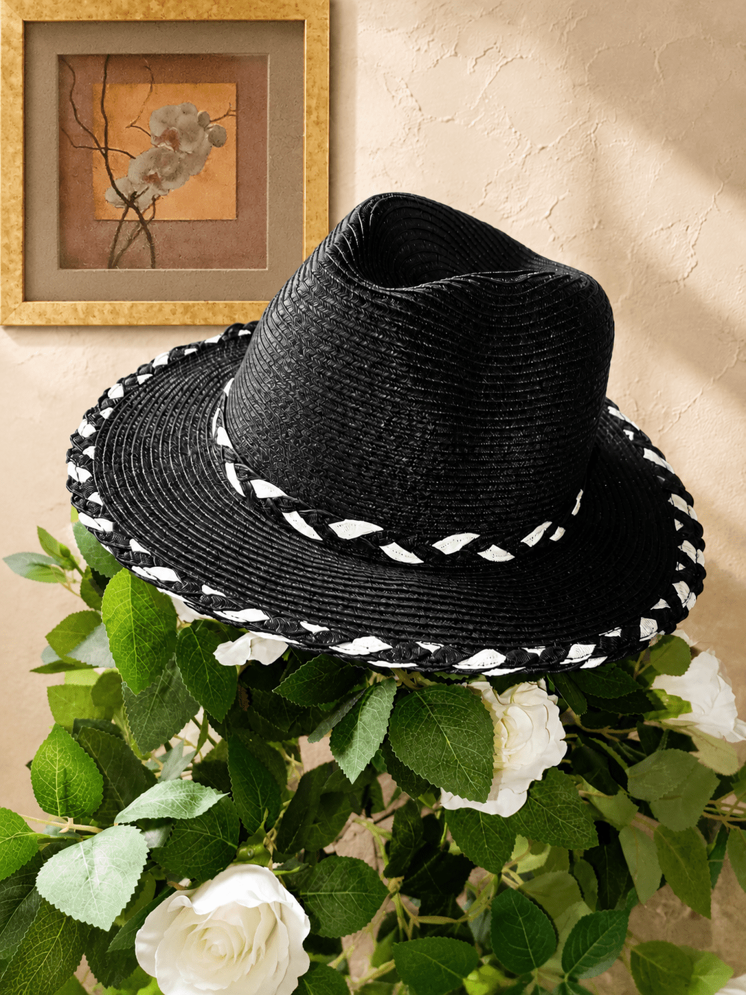 Chapeau country noir à bord large