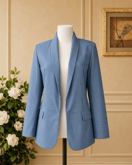 Blazer rayée bleu