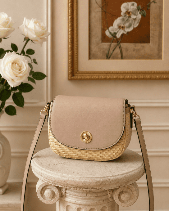 Sac bandoulière effet raphia