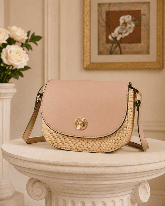 Sac bandoulière effet raphia