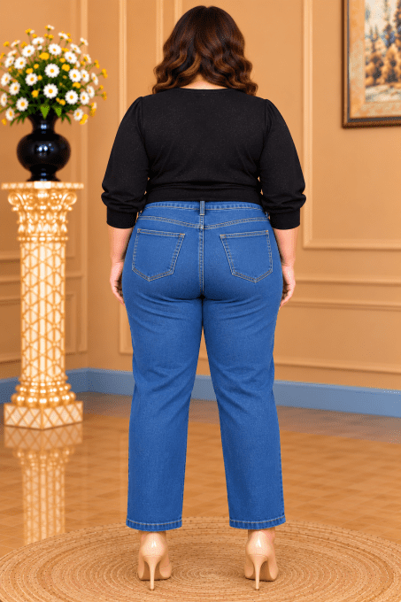 Jean femme coupe droite extensible