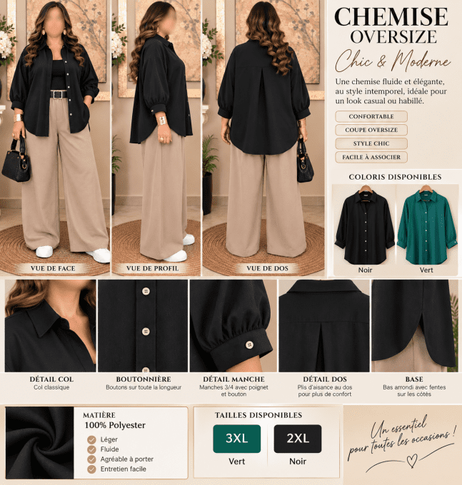 Chemise Oversize Femme Chic & Fluide