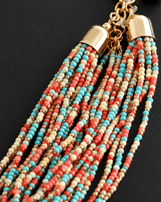 Collier Multirangs en Perles de Rocaille Multicolores