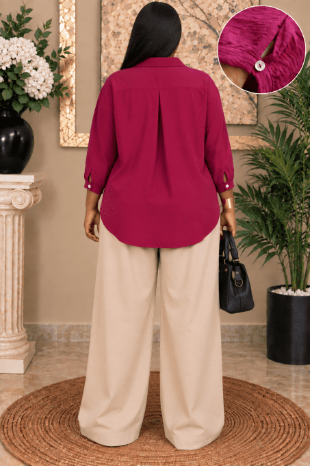 Chemise femme grande taille fuchsia