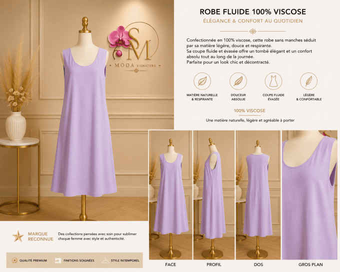 Robe Fluide Parme Élégance