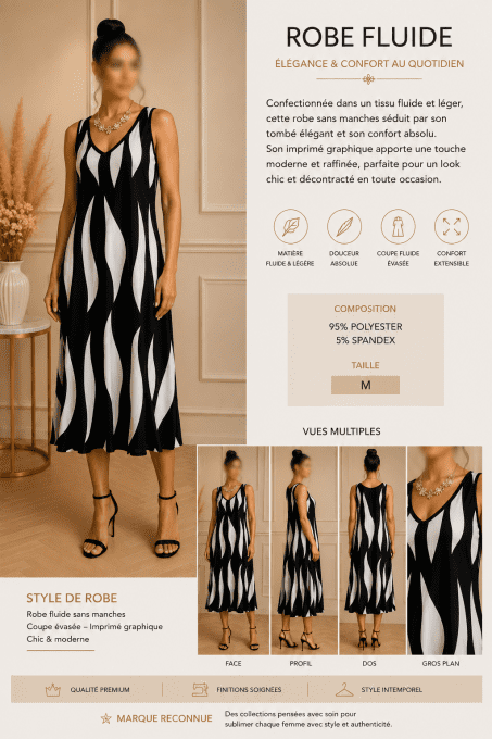 Robe Longue Zébra Élégance