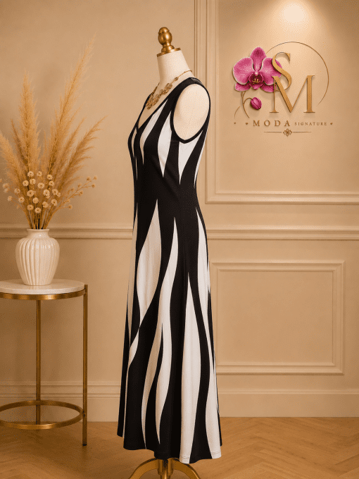 Robe Longue Zébra Élégance