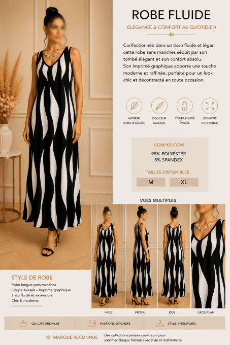 Robe Longue Zébra Élégance