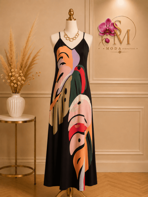 Robe Maxi Fluide Art Moderne