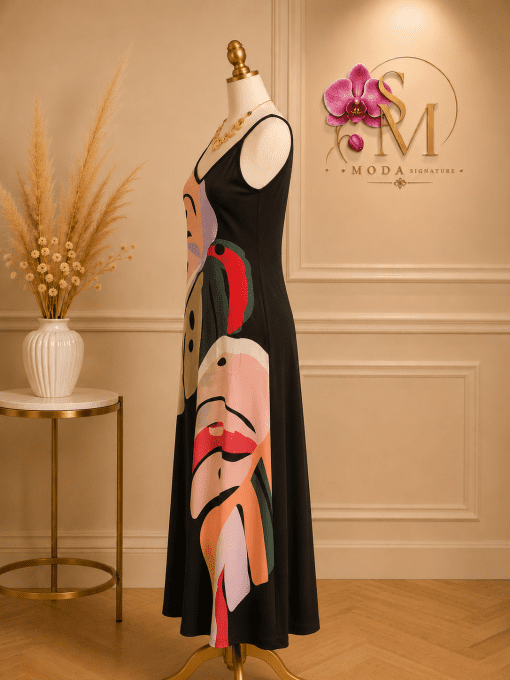 Robe Maxi Fluide Art Moderne