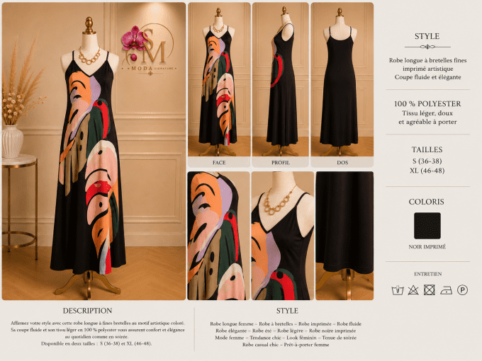 Robe Maxi Fluide Art Moderne
