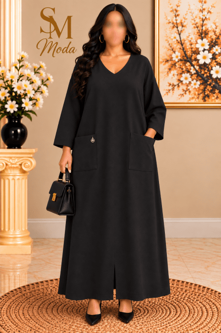 Robe longue noire femme 4XL