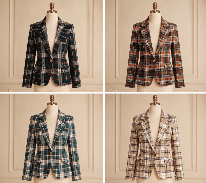 Vestes & Blazers Femme à Carreaux