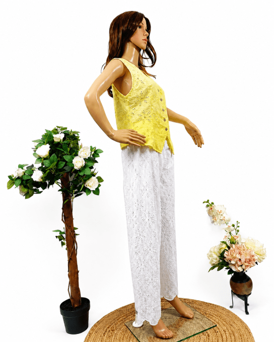 Pantalon broderie anglaise