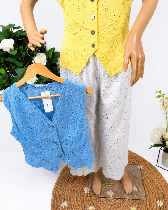 Gilet broderie anglaise