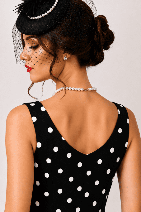 Robe pin-up noir a pois blanc