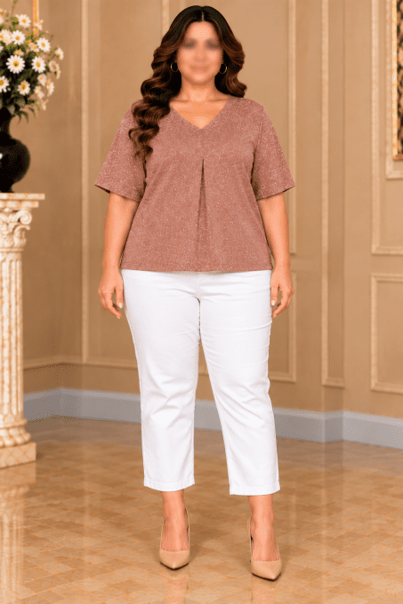 Jean Pantacourt Blanc Coupe Droite Grande Taille