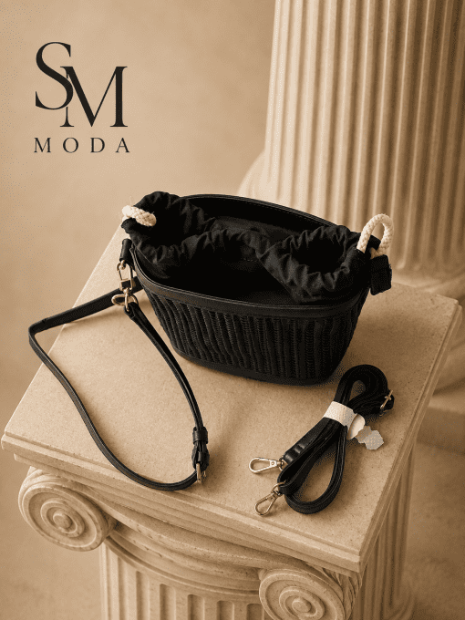 Sac Seau Tressé Noir Femme
