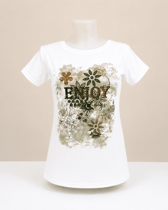 Tee-shirt motif design décontracté
