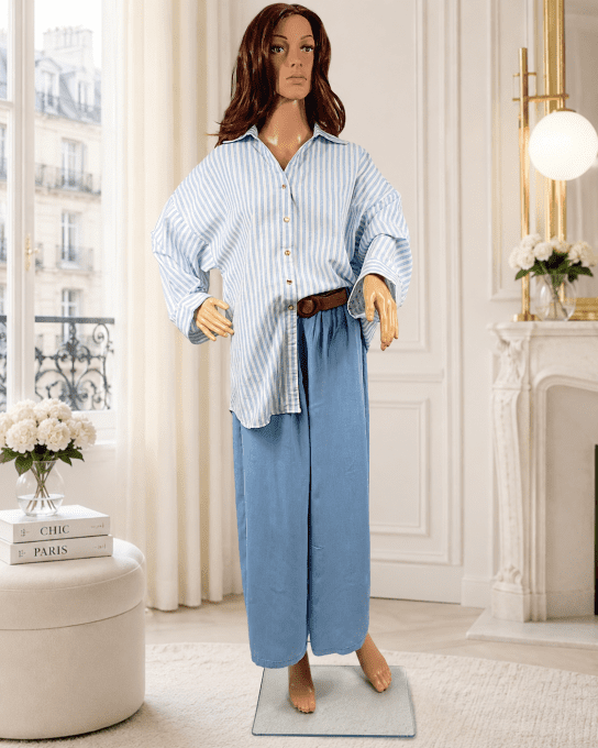 Chemise longue manche 3/4