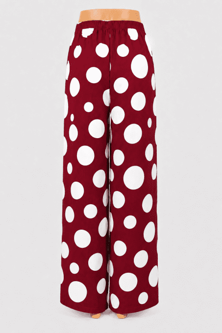 Pantalon palazzo à gros pois 
