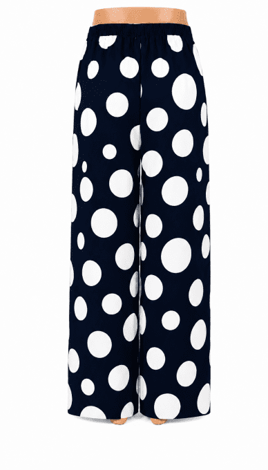 Pantalon palazzo à gros pois 