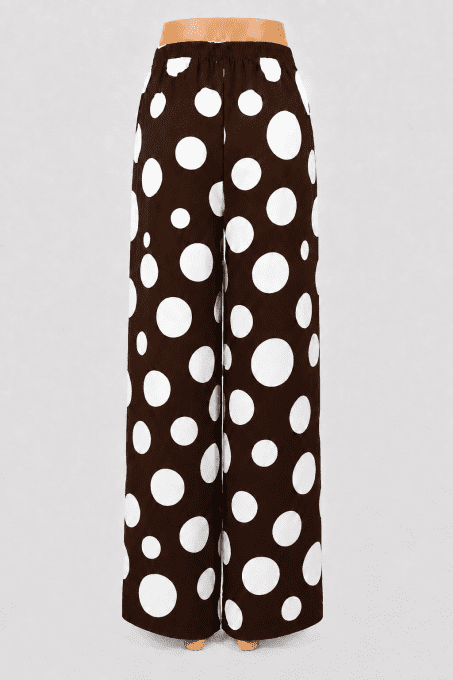 Pantalon palazzo à gros pois 