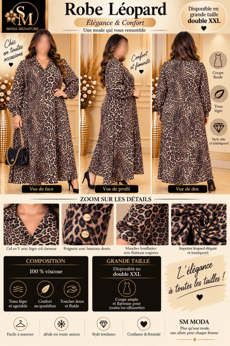 Robe léopard femme grande taille