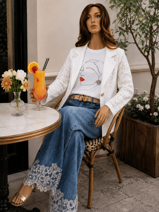 Blazer broderie anglaise